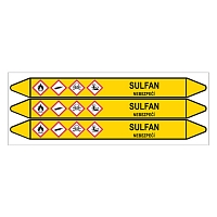 Značení potrubí, sulfan,3 ks, 355 × 37 mm